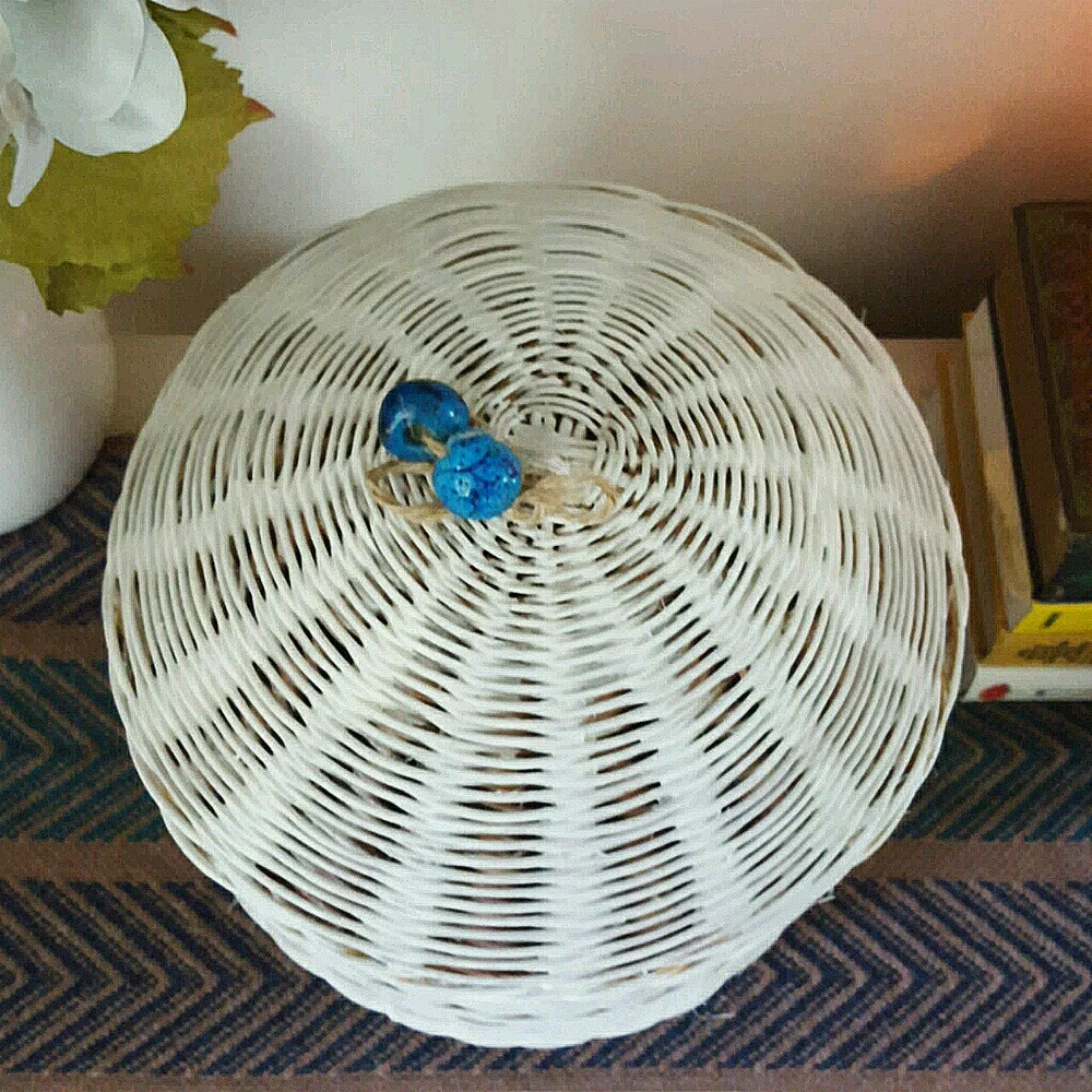 Vintage Hand Woven Lidded Basket